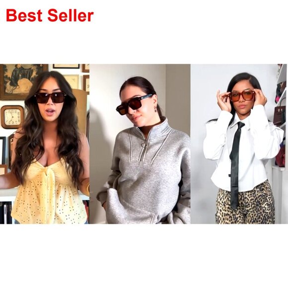 Trendy Square Polarized Sunglasses, Retro Vintage Rectangle Shades for Women Men main image 6